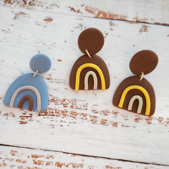 Polymer Clay Earring - Brown - Picture 3 of 5